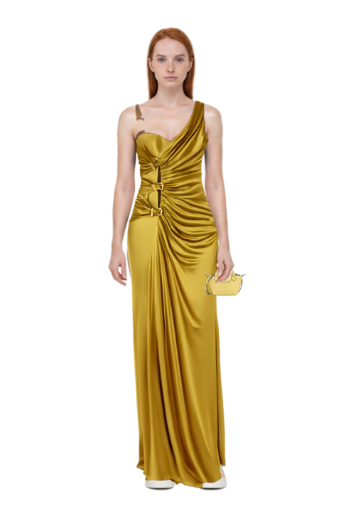 Outfit le pliage xtra xs handbag and ruched evening gown