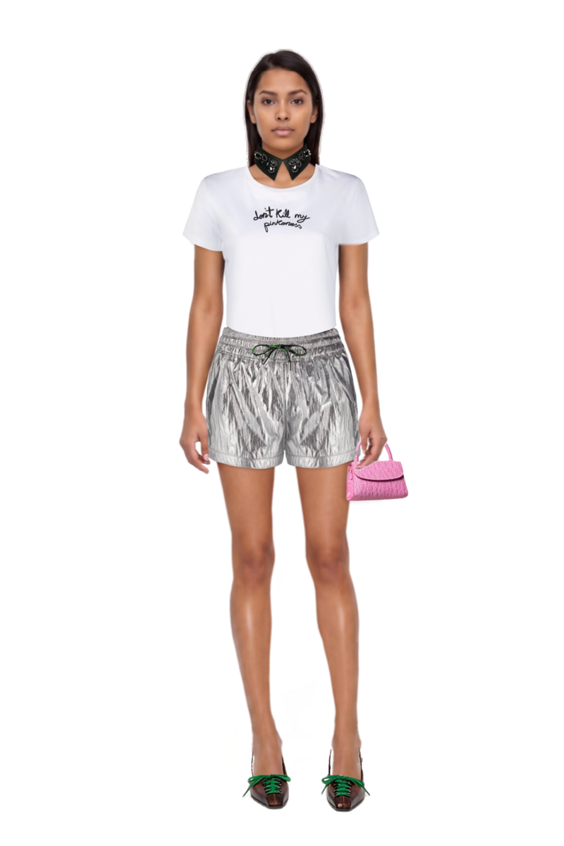 Outfit pinko necklace and lace-up pointed-toe pumps