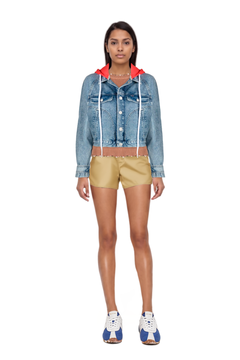 Outfit nylon shorts and the 400 bleecker runner sneakers