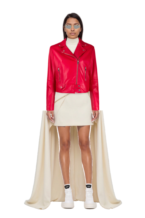 Outfit  bacall high-neck draped dress and oval-frame sunglasses