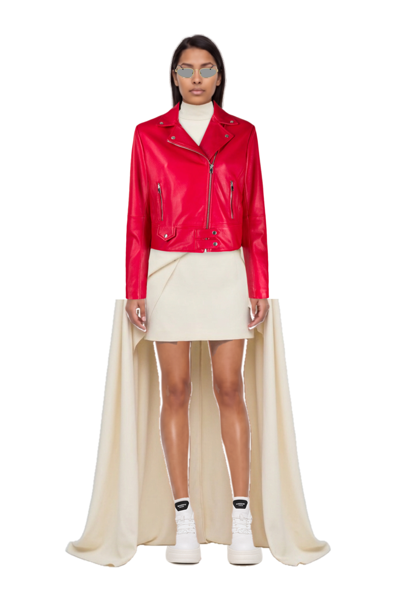 Outfit  bacall high-neck draped dress and oval-frame sunglasses