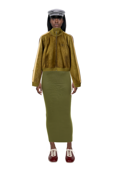 Outfit mahi dress and waxed suede jacket