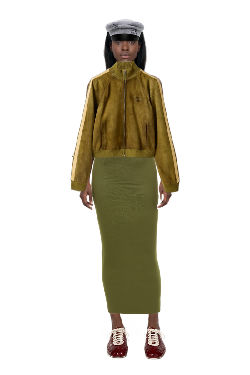 Outfit mahi dress and waxed suede jacket