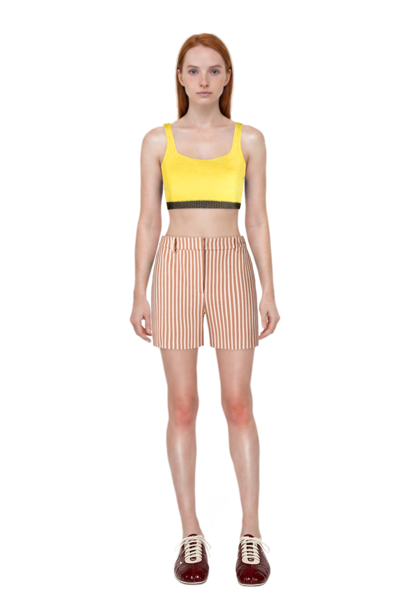 Outfit leren leather ballerina sneakers and pinko shorts