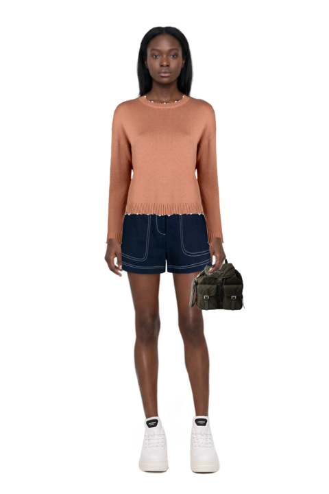 Outfit pinko shorts and medium quilted re-nylon backpack with saffiano leather trim