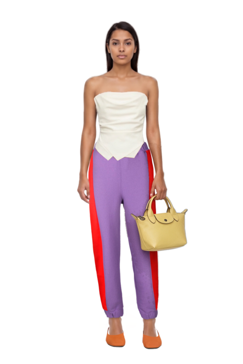 Outfit off-shoulder top and le pliage xtra xs handbag