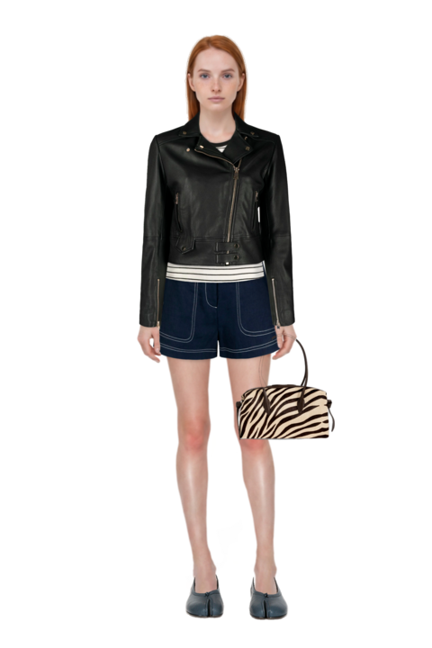 Outfit tabi ballet flats and brioche duffle zebra-print shoulder bag