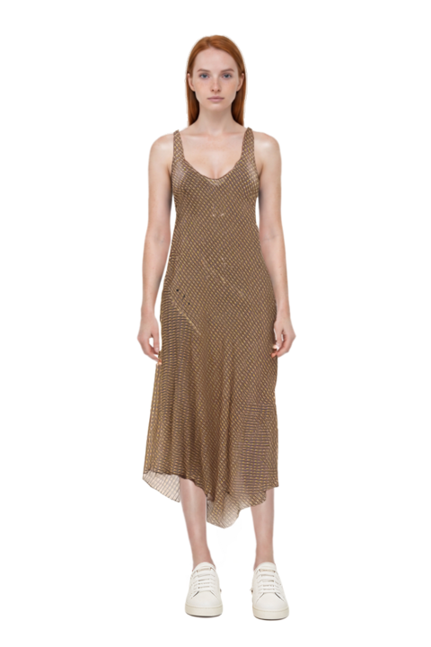 Outfit cooper layered midi dress and 23 sneakers