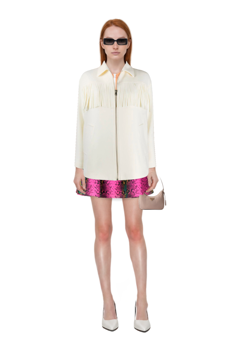 Outfit re-edition 2005 nubuck and saffiano leather mini-bag and fame leather pumps