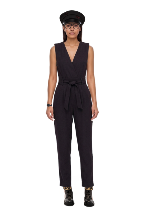 Outfit pinko jumpsuit and acetate geometric sunglasses