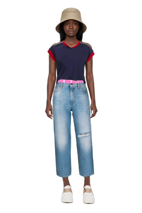 Outfit pinko jeans and stretch cotton-jersey t-shirt