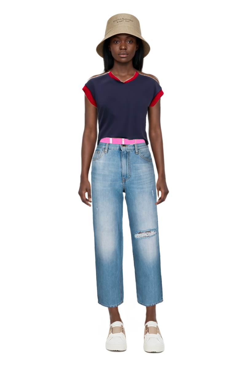 Outfit pinko jeans and stretch cotton-jersey t-shirt