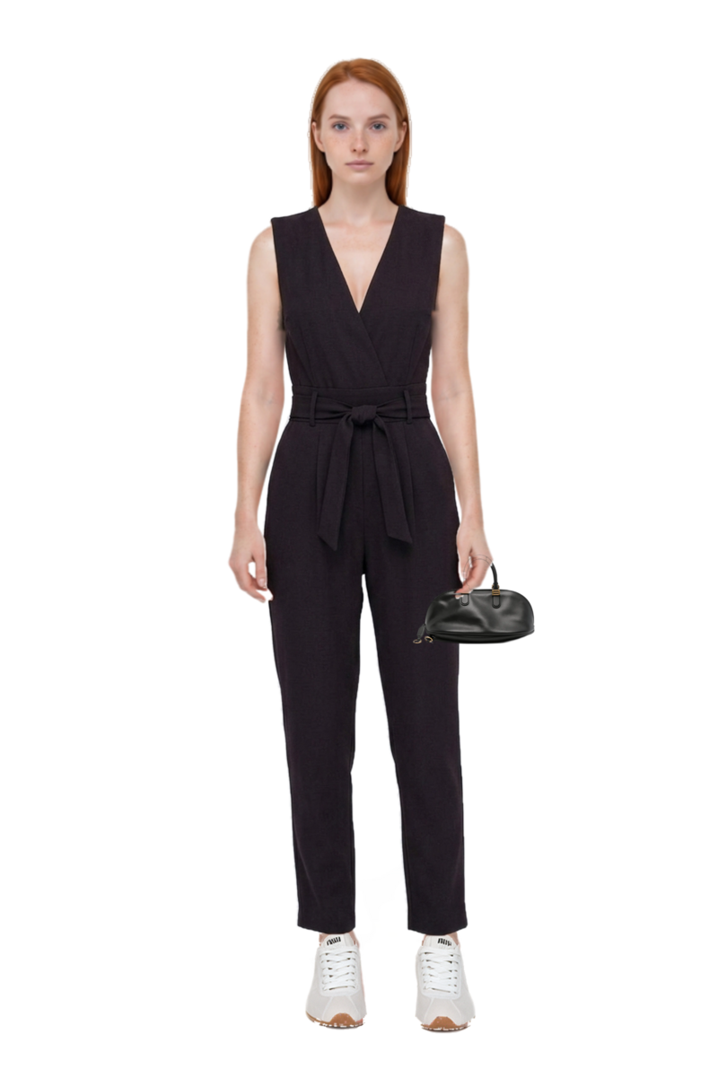 Outfit plume mesh fabric sneakers and bolero bowling bag medium in black
