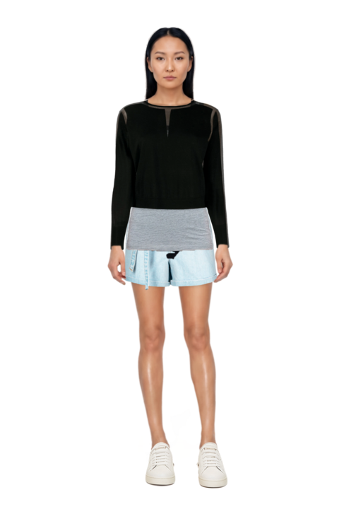 Outfit printed cotton-jersey tank top and pinko shorts