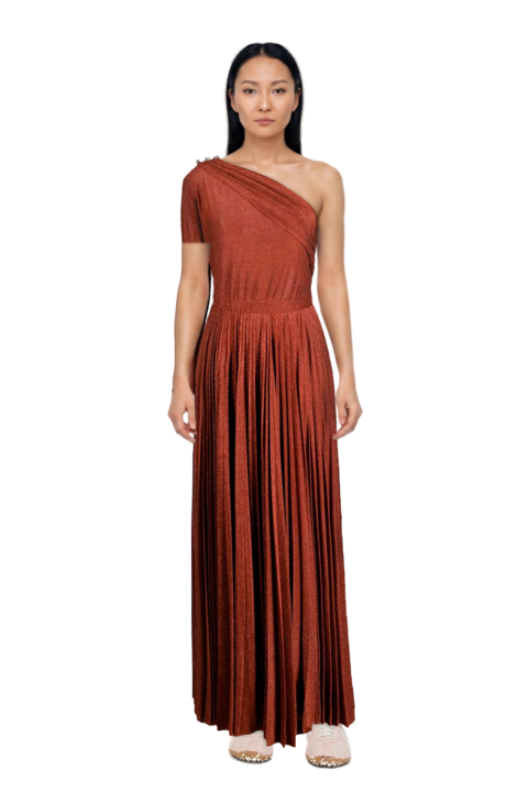 Outfit x jacquemus moon shoe sneakers and pinko evening dress
