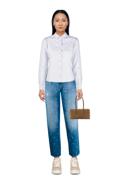 Outfit stockholm suede shoulder bag and pinko shirt