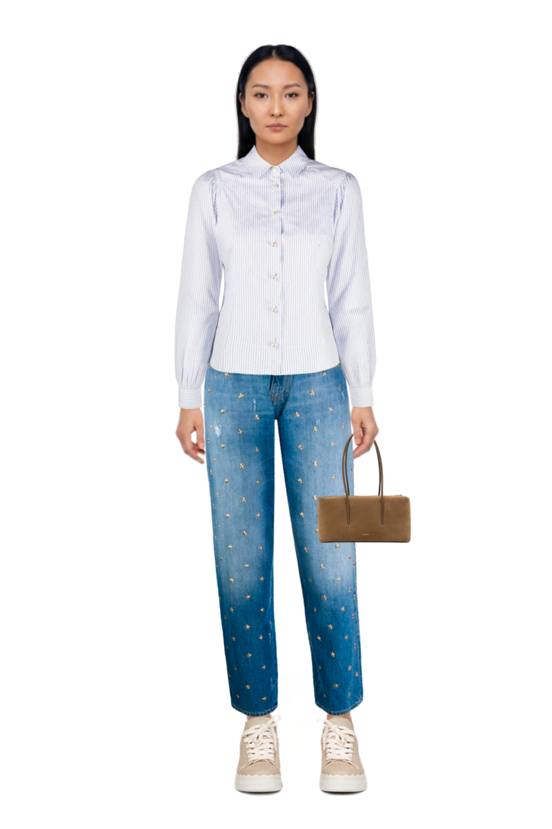 Outfit stockholm suede shoulder bag and pinko shirt