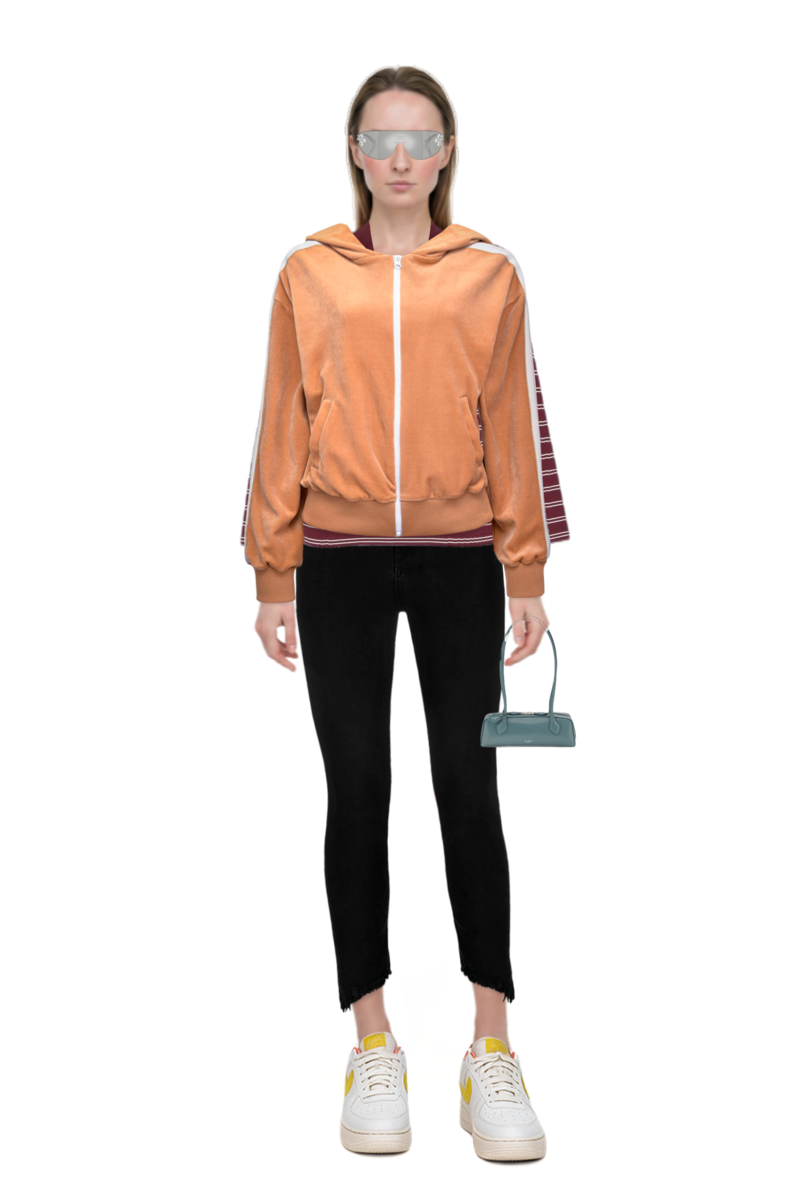Outfit signature logo striped long-sleeve polo shirt and crystal-embellished geometric-frame sunglasses