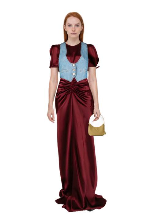 Outfit re-edition 2005 saffiano leather mini-bag and decollete slingback pointed-toe pumps