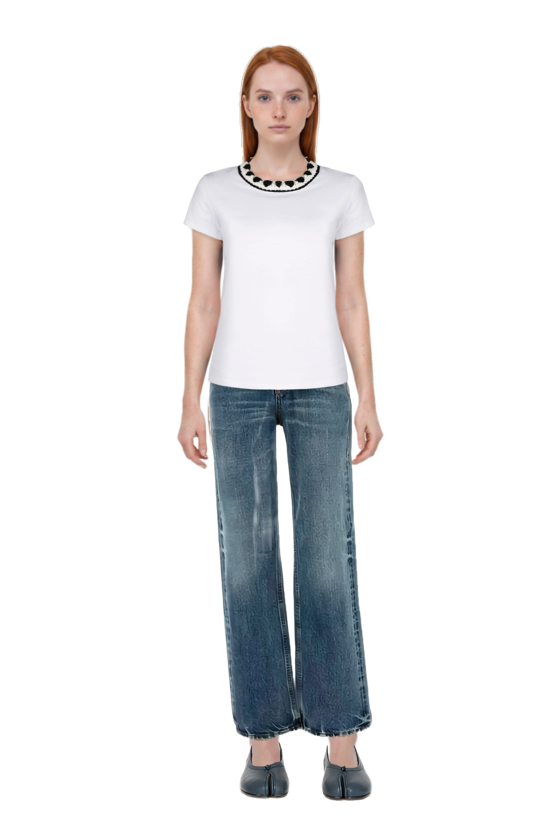 Outfit cotton jeans and tabi ballet flats