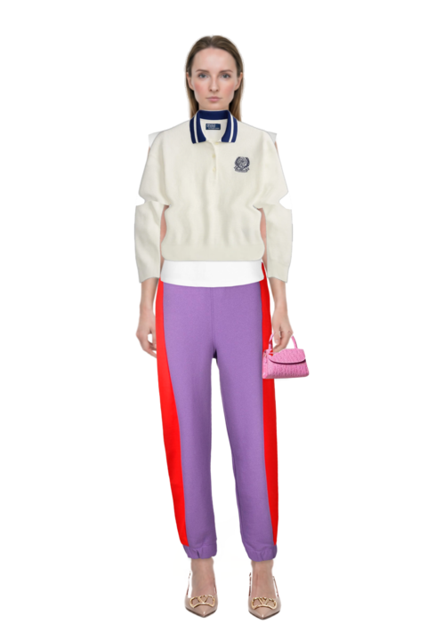 Outfit vlogo signature slingback pumps and wimbledon waffle-knit embroidered sweater