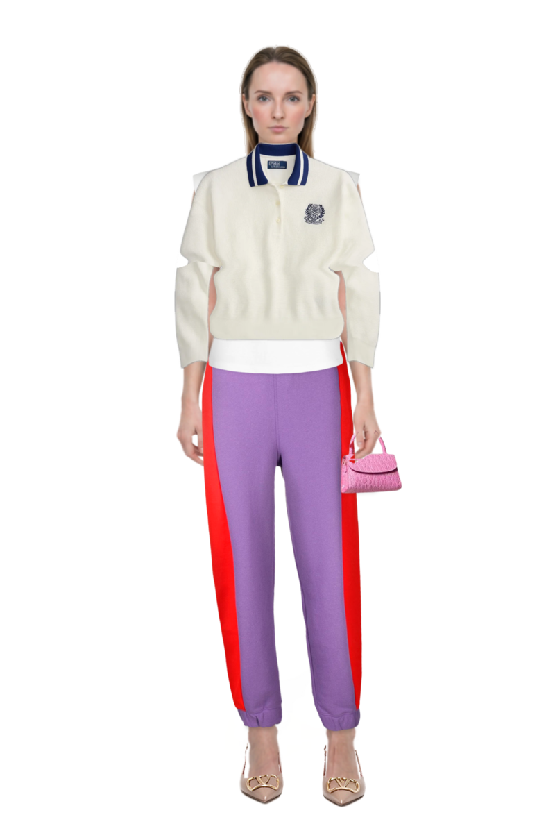 Outfit vlogo signature slingback pumps and wimbledon waffle-knit embroidered sweater