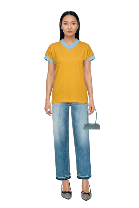 Outfit stretch cotton-jersey t-shirt and scarlett 50 pumps