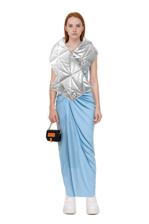 Outfit canoa one-shoulder knot maxi dress and 23 top