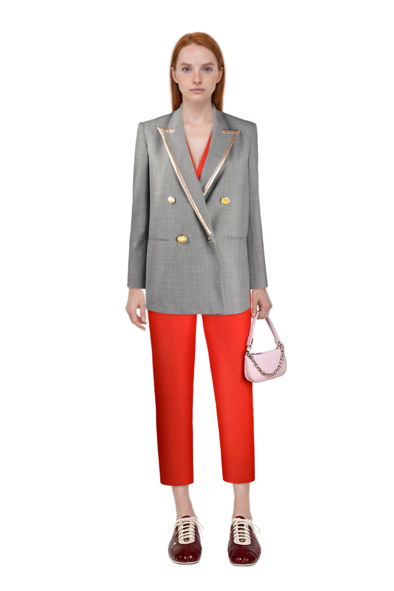 Outfit leren leather ballerina sneakers and pinko blazer