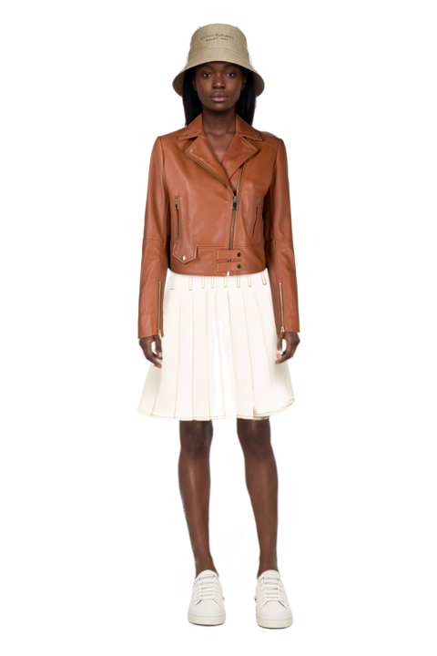 Outfit pinko jacket and denim mini dress