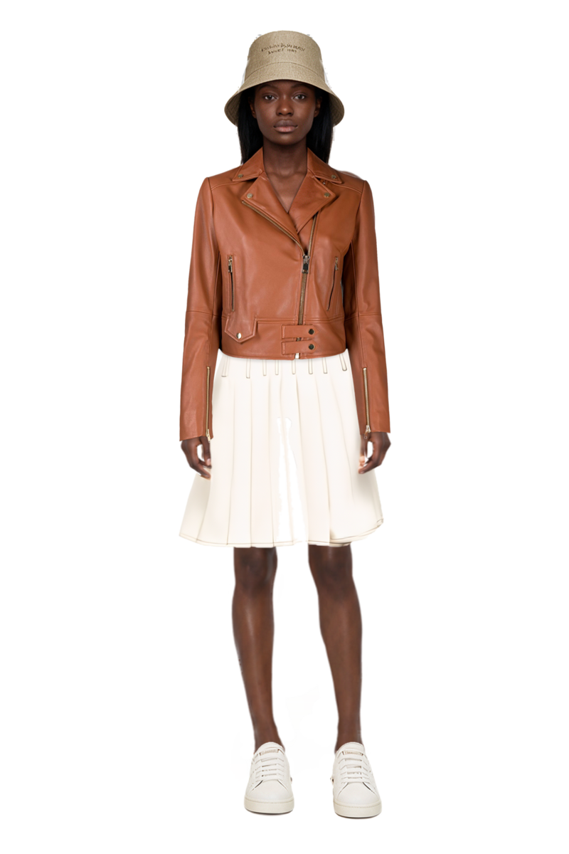 Outfit pinko jacket and denim mini dress