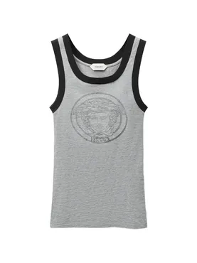 Versace printed cotton-jersey tank top