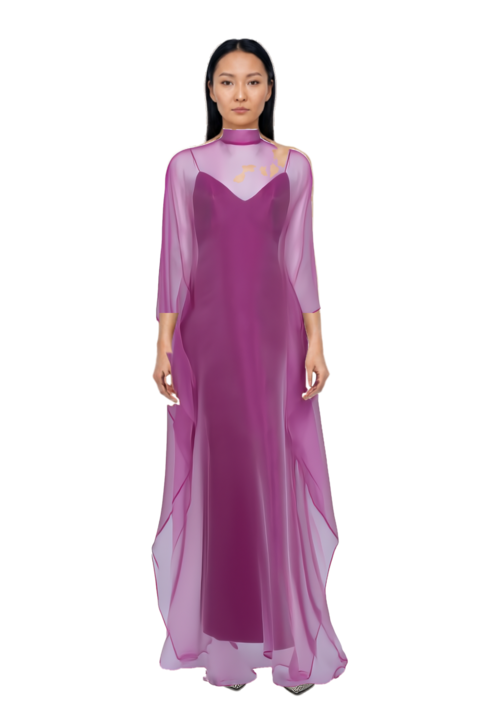 Outfit sphinx high-neck kaftan dress and scarlett 50 pumps
