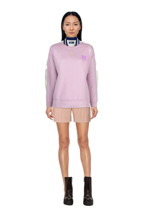 Outfit pinko shorts and wimbledon waffle-knit embroidered sweater