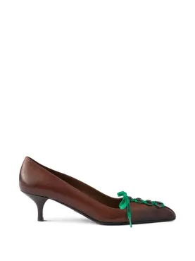 Prada lace-up pointed-toe pumps