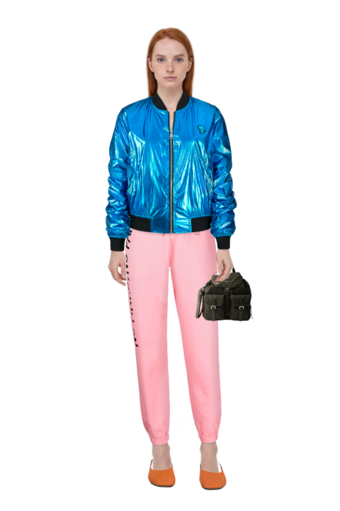 Outfit pinko top and medium quilted re-nylon backpack with saffiano leather trim