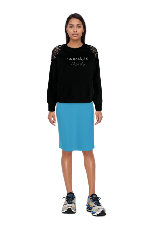Outfit high-waist pencil skirt and wave prophecy 1 sneakers