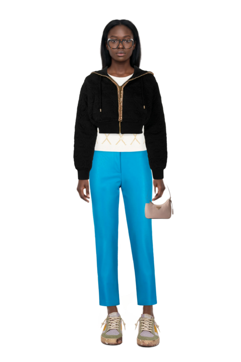 Outfit acetate geometric sunglasses and re-edition 2005 nubuck and saffiano leather mini-bag