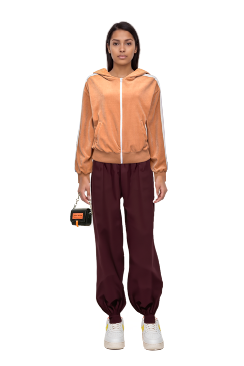 Outfit gathered-cuff loose-fit trousers and air force 1 '07 lx "white/phantom/pearl white/yell" sneakers