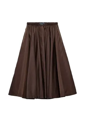 Prada lightweight gathered re-nylon skirt