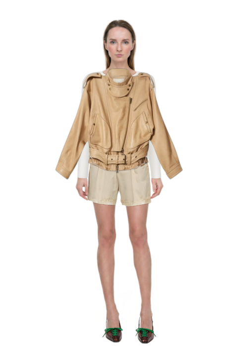 Outfit farza jacket and garment-dyed old gabardine shorts