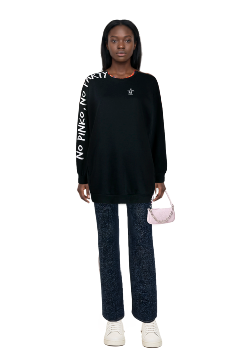 Outfit pinko sweatshirt and dane wide-leg jeans