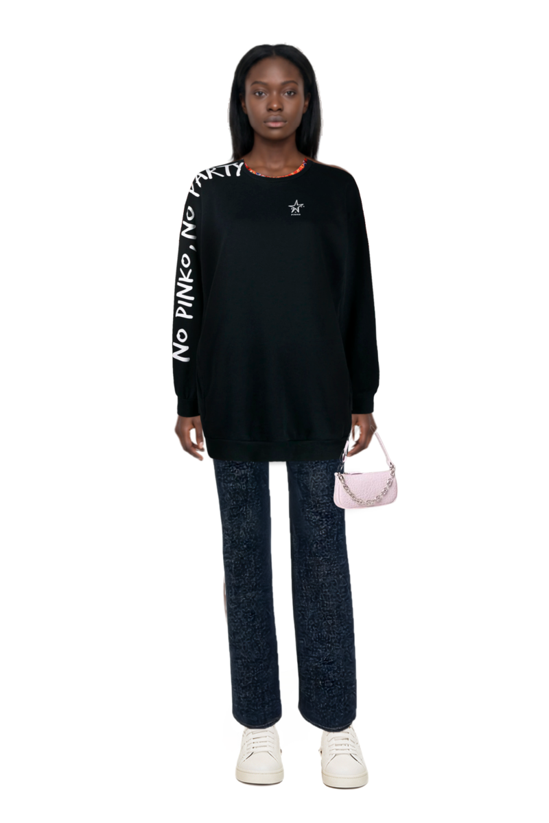 Outfit pinko sweatshirt and dane wide-leg jeans
