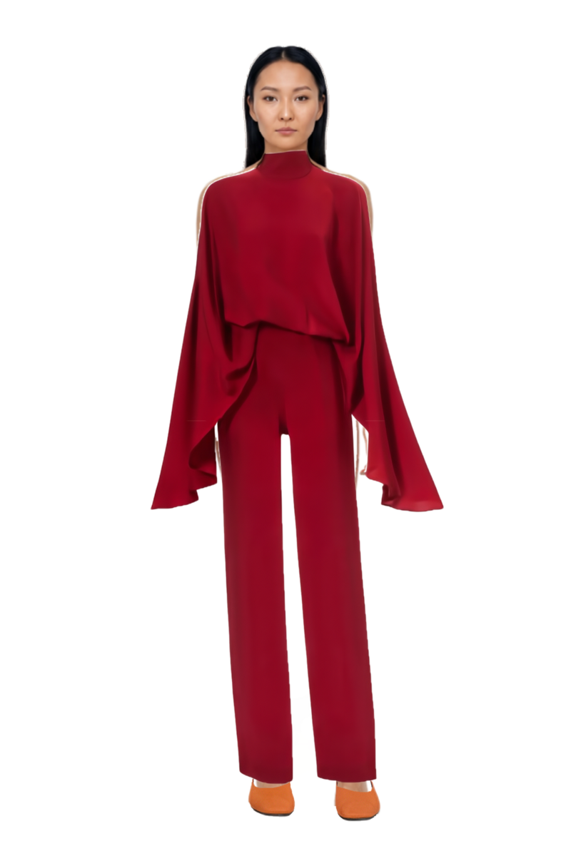 Outfit eolia cape jumpsuit and 23 sandals
