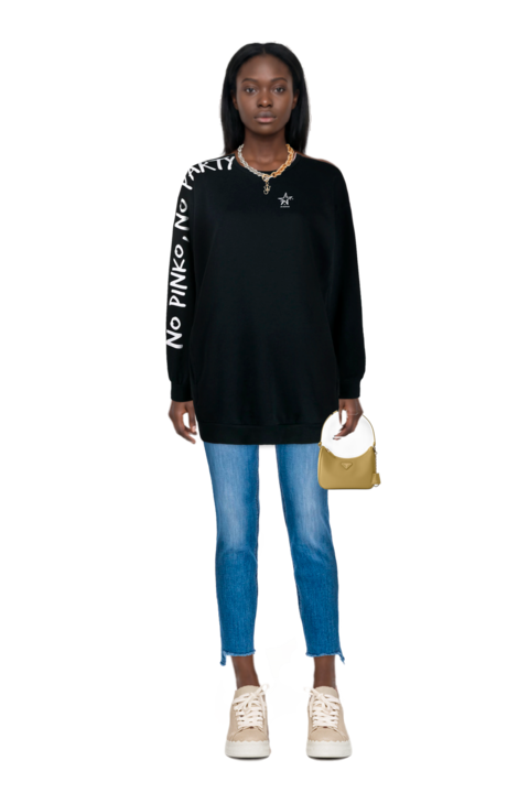 Outfit pinko sweatshirt and re-edition 2005 saffiano leather mini-bag