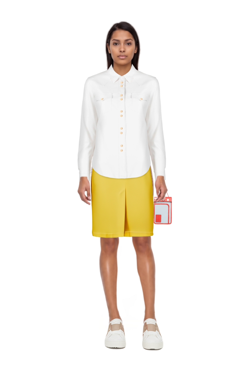 Outfit waxed canvas skirt and pinko polo