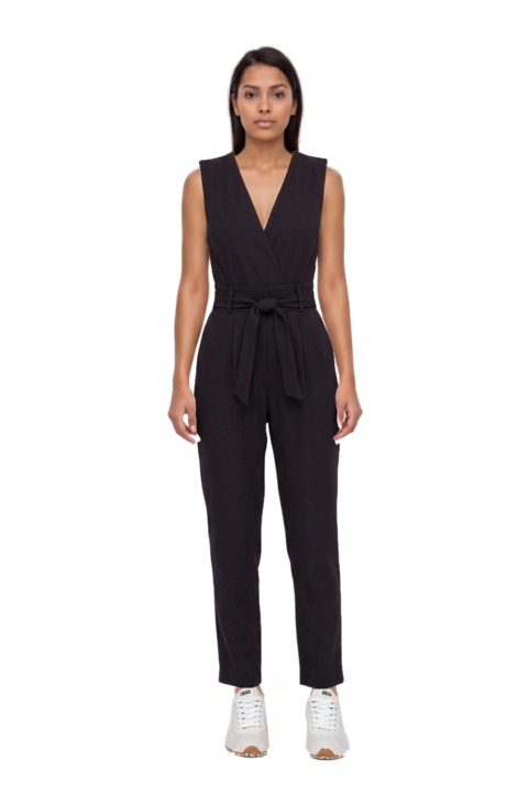 Outfit plume mesh fabric sneakers and pinko jumpsuit