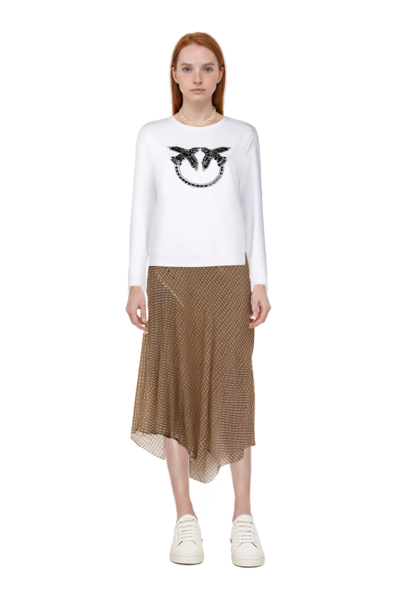 Outfit cooper layered midi dress and pinko sweatshirt