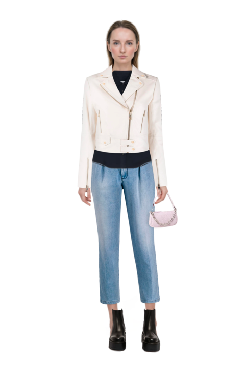 Outfit pinko jacket and envers satin shirt