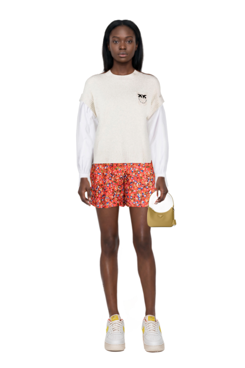 Outfit re-edition 2005 saffiano leather mini-bag and air force 1 '07 lx "white/phantom/pearl white/yell" sneakers